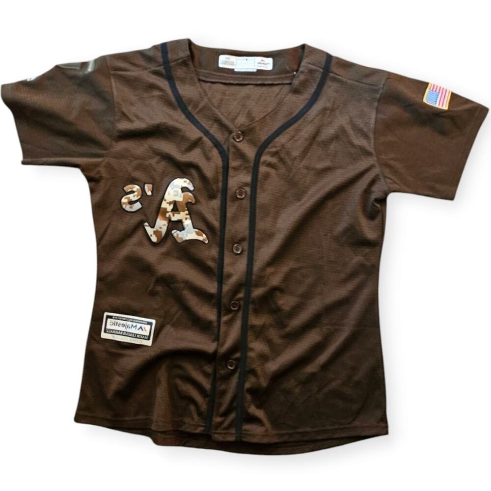 Oakland A's Baseball MLB Majestic Youth Boys Jersey Coco Crisp Size large